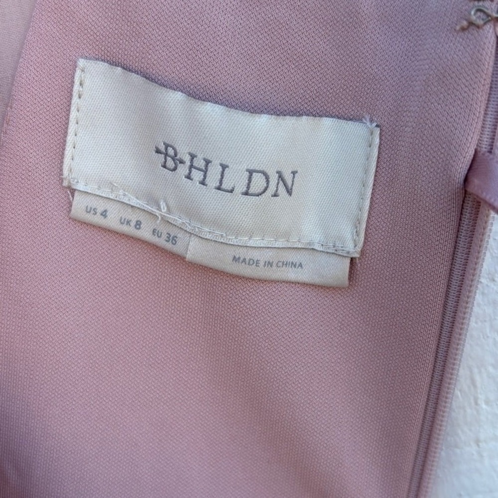BHLDN Maxi Dress, Rose, Sheer Back Panels, Tie‎ Back, Long, Sz 4 - Picture 7 of 11